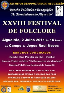 Recreios Desportivos do Algueirão e “As  Mondadeiras” promovem “XXVIII Festival de Folclore”
