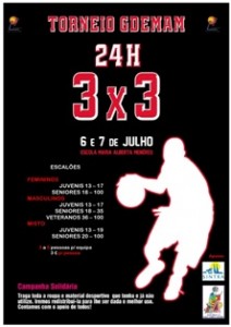 Basquetebol-Torneio 3×3 (24 hrs) do GDEMAM no Algueirão