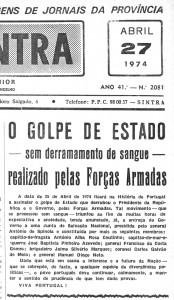 Primeira notícia sobre o 25 de Abril publicada pelo Jornal de Sintra