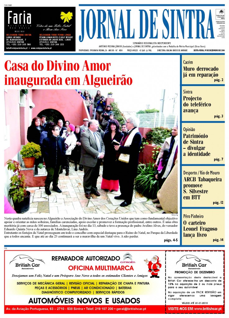 Capa da edição de 19-12-2014
