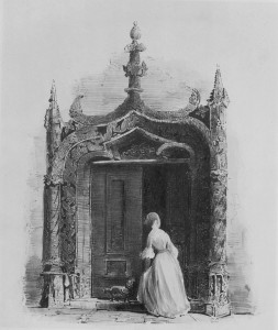 3.Um dos mais belos pórticos do Paço Real de Sintra. Gravura de Celestine Brélaz, década de 1830.