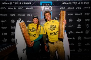 Guilherme Ribeiro e Gabriela Dinis no pódio