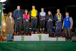 Pódio misto do escalão 45/49, com Helena Moreira, no 2.º lugar